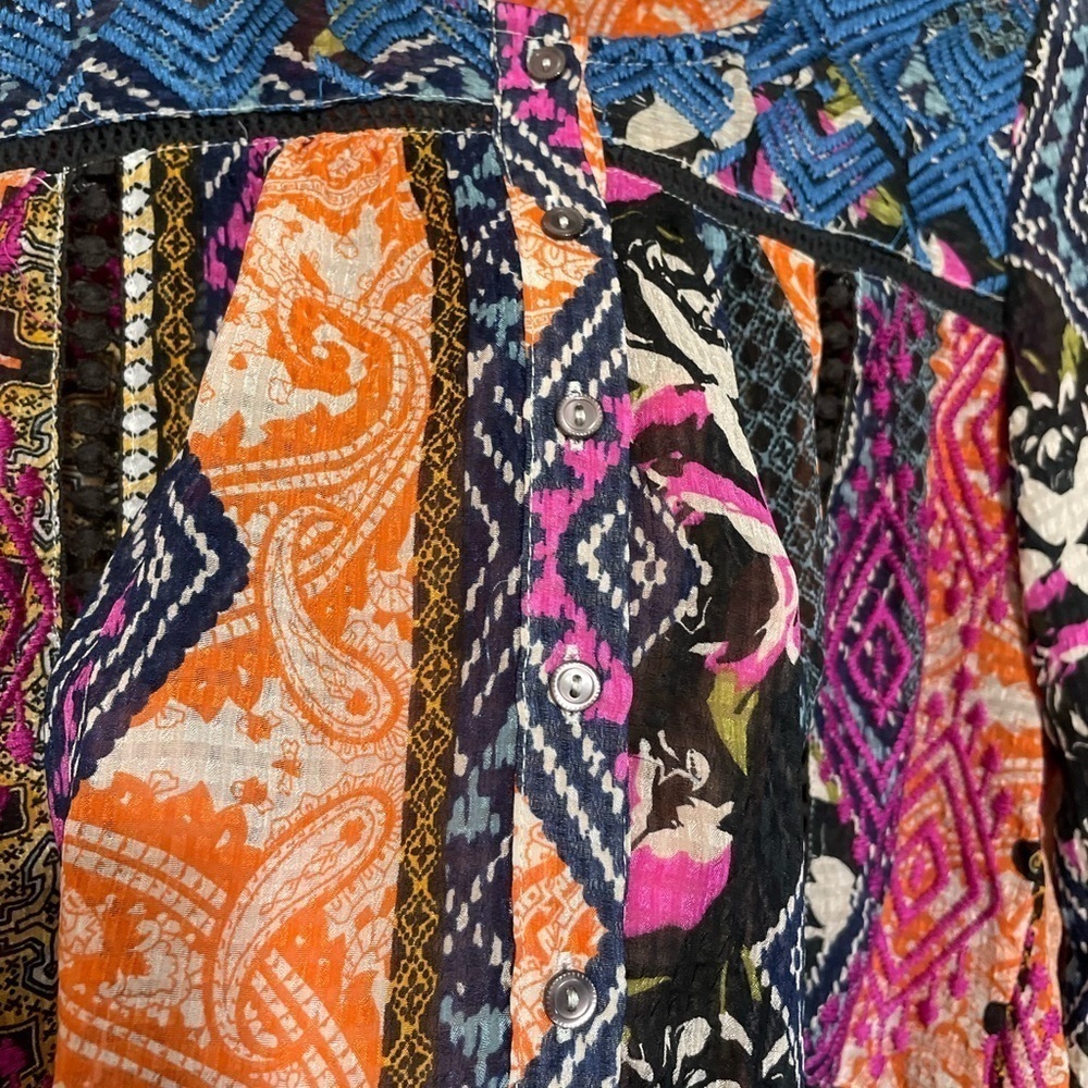 Anthropologie Vanessa Virginia Embroidered Peasant Blouse​​​ - Picture 5 of 11